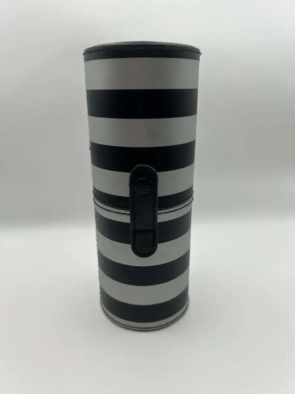BH Cosmetics Black and White Striped Cylindrical Makeup Brush Holder